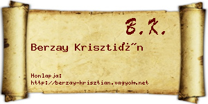 Berzay Krisztián névjegykártya